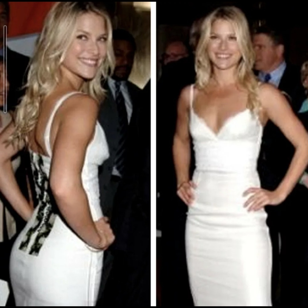 SOLD Stunning White Linen Dolce & Gabbana Lace Panel Mini Corset Dress Runway - Picture 1 of 16